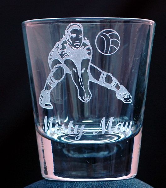 Volleyball Design Customized Sports Shot Glass